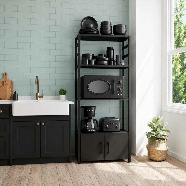 Hanah Home Multi Purpose Shelf Black Modu - Black