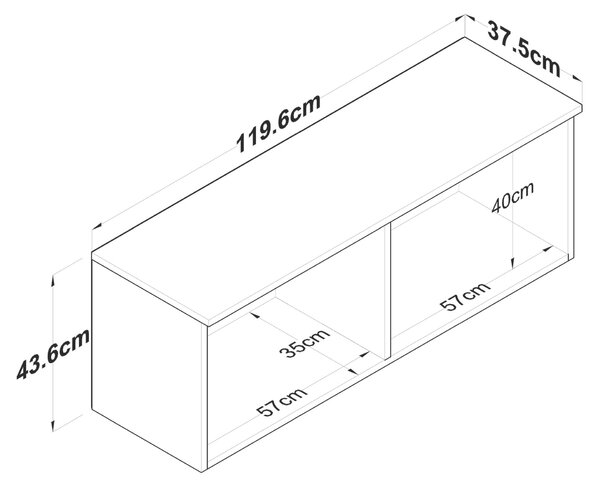 Hanah Home Faliszekrény Fehér EA143 - 3820