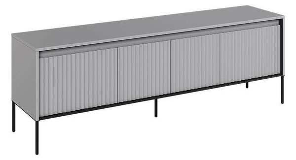 TV-állvány Fernolu 104, Közepes sűrűségű farostlemez, Laminált forgácslap, 56x167x40cm, Szürke, Fekete