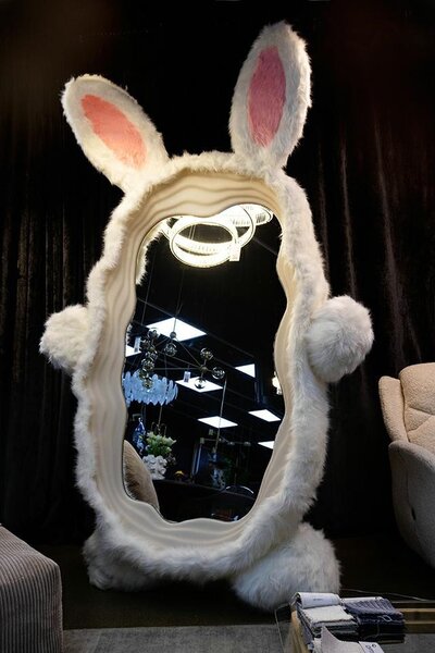 King Home BUNNY LED Álló Tükör Plüss Nyuszi Keret RGB 240x150