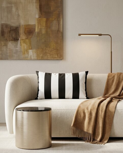 SHP Azure Dekorációs Párna 30x50 cm Poliészter Fehér-Fekete Csíkos