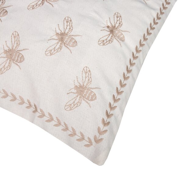 SHP BEES díszpárna hímzett méh mintával bézs