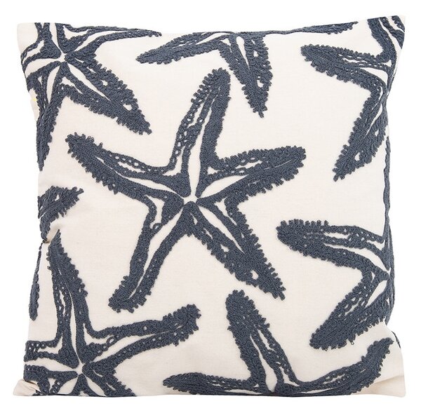 King Home SHP Starfish Díszpárna Tuftolt Bézs Szürke Tengeri Csillag Mintával