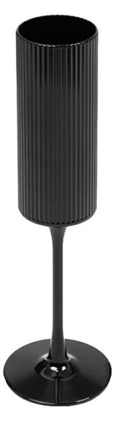 King Home SHP CURLY pezsgőspohár szett műanyag fekete bordázott