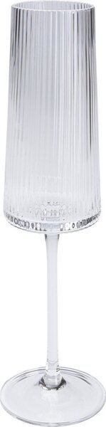 Kare Design RIFFLE Pezsgőspohár Szett 215 ml Üveg Átlátszó Bordázott Mintával
