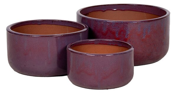 Briggs Cylinder kerámia növénytartó szett burgundi 24x13-37x20cm S3