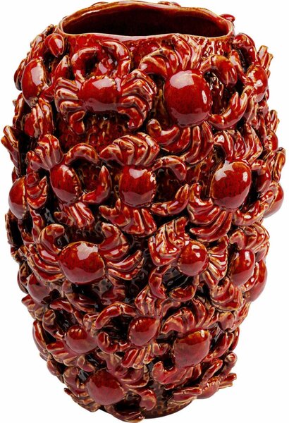 Kare Design Crabs dekoratív váza lakírozott kerámia piros 39 cm