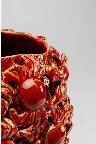 Kare Design Crabs dekoratív váza lakírozott kerámia piros 39 cm