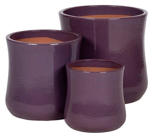 Lenie Caldron kerámia növénytartó szett burgundi 24x24-38x38cm S3