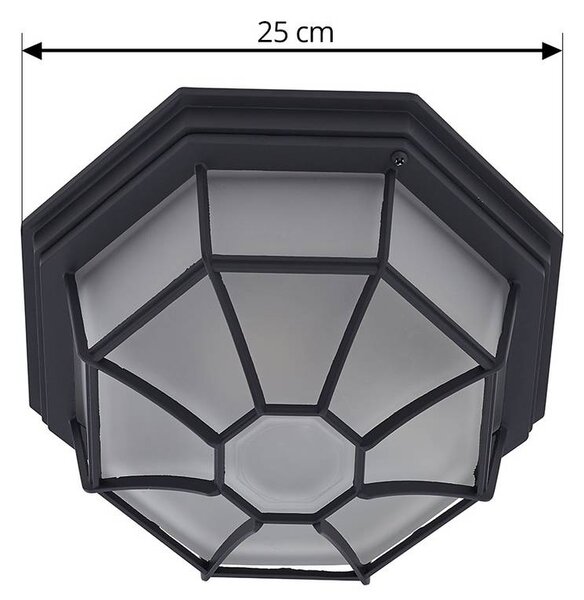 Lindby kültéri mennyezeti lámpa Idril, antracit, fém, Ø 26,5 cm, dimmelhető, Fekete, Alumínium, Modern