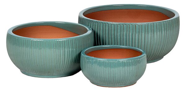 Maxton Rita kerámia növénytartó szett zöldesbarna 30x13-50x23cm S3