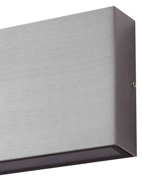 Lindby LED kültéri falilámpa Jarte, ezüst, fém, 17 cm, IP54, Króm / ezüst, Alumínium, Modern