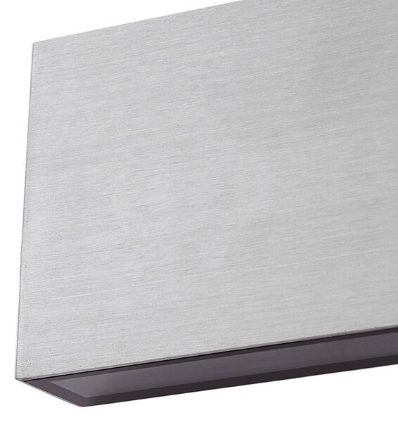 Lindby LED kültéri falilámpa Jarte, ezüst, fém, 17 cm, IP54, Króm / ezüst, Alumínium, Modern