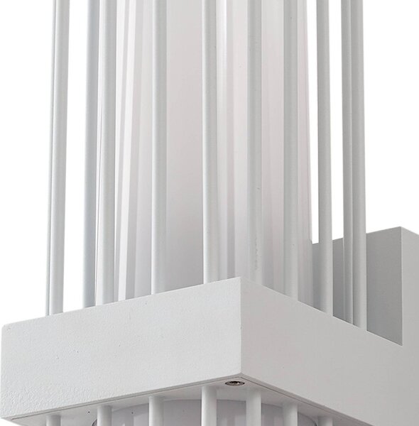 Lucande Chandan kültéri fali lámpa, 42 cm, fehér, fém, IP54, dimmelhető, Fehér / opál, Alumínium, Modern