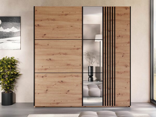 Gardróbszekrény Honolulu 253, Laminált forgácslap, 215x203x65cm, Artisan tölgy