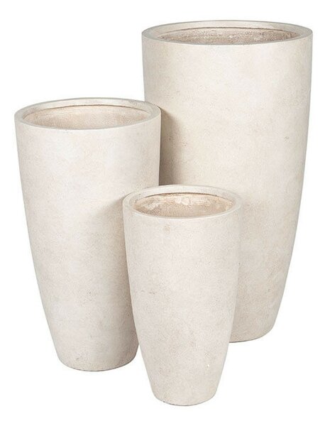 Hartford Vase Giant Kompozit Növénytartó Szett Homokszín 34,5x60-54x100cm S3