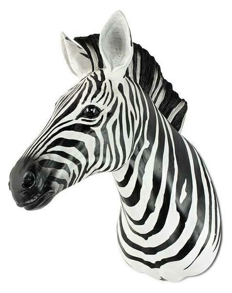 KARE Design Zebra Műgyanta Fali Dekoráció Fekete-Fehér