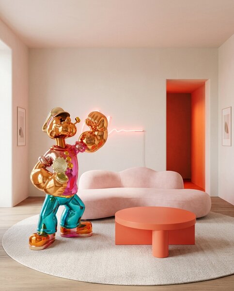 King Home Popeye Üvegszálas Dekorációs Figura 185 cm Többszínű