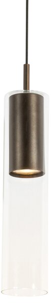 Modern függőlámpa sötét bronz sínrendszerhez 1 fázisú - Iconic Lloyd