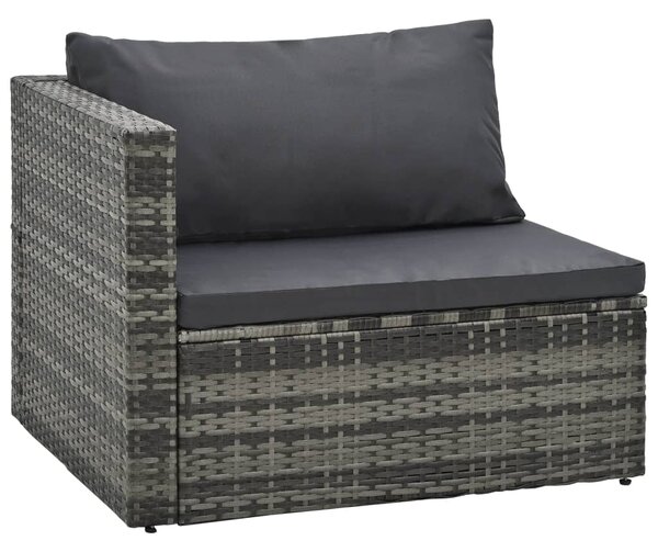VidaXL 5 részes szürke polyrattan kerti ülőgarnitúra párnákkal