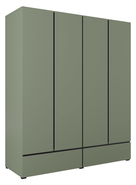 Gardróbszekrény Alfere 119, Laminált forgácslap, 210x180x60cm, Zöld