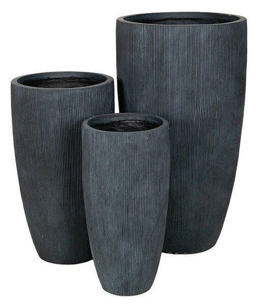 Toronto Vase Giant Kompozit Növénytartó Szett Grafit 33x66-56x100cm S3