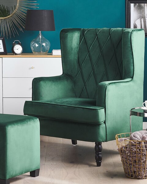 Fotel SANDSET Bársony Sötétzöld