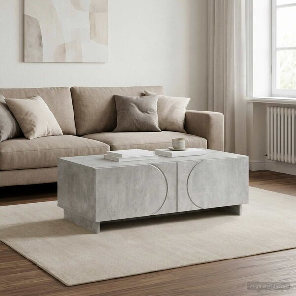 VidaXL Dohányzóasztal Betonszürke 102 x 50,5 x 35 cm Szerelt Fa