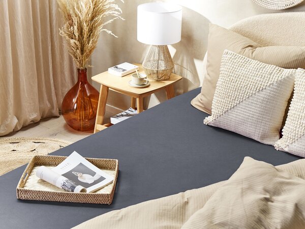 Gumis lepedő JANBU 90 x 200 cm Pamut Sötétszürke