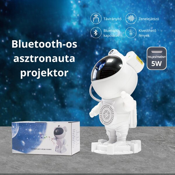 Bluetooth-os Asztronauta Galaxis Projektor Beépített Hangszóróval