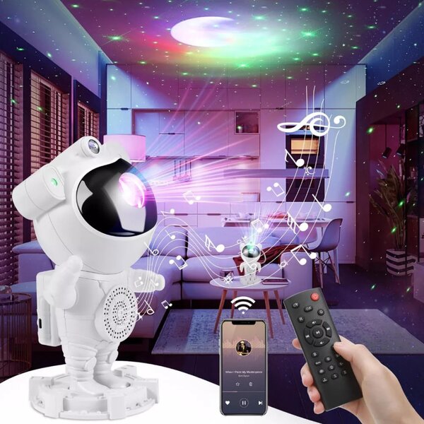 Bluetooth-os Asztronauta Galaxis Projektor Beépített Hangszóróval