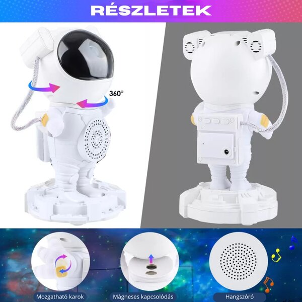 Bluetooth-os Asztronauta Galaxis Projektor Beépített Hangszóróval