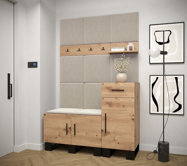 Előszobabútor Amanda 5 (artisan tölgy + bézs)