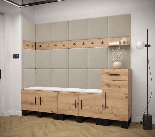 Előszobabútor Amanda 9 (artisan tölgy + bézs)