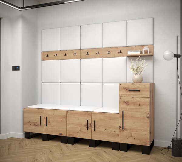 Előszobabútor Amanda 8 (artisan tölgy + fehér)