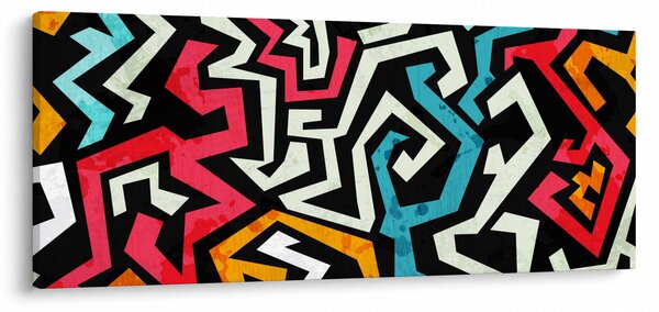 Grafikus absztrakciós kép (120x50 cm)