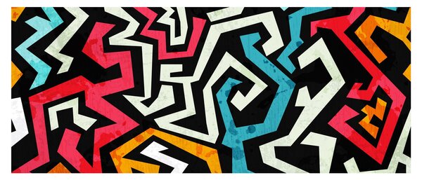 Grafikus absztrakciós kép (120x50 cm)