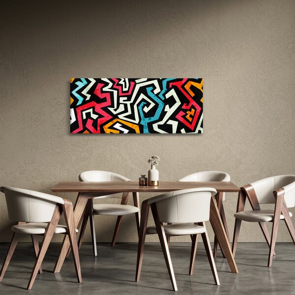 Grafikus absztrakciós kép (120x50 cm)