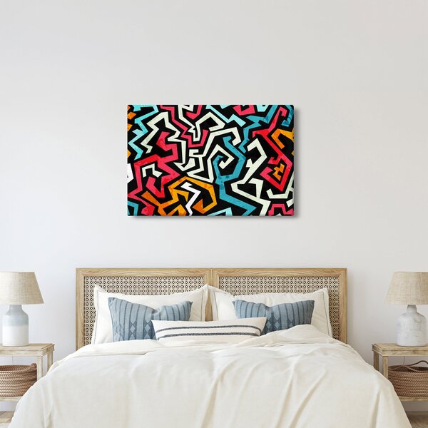 Grafikus absztrakciós kép (90x60 cm)