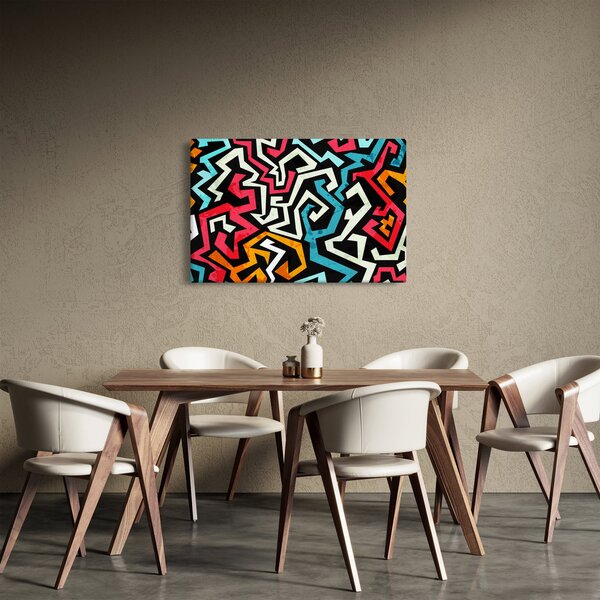 Grafikus absztrakciós kép (90x60 cm)