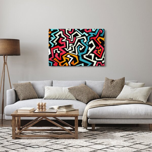 Grafikus absztrakciós kép (90x60 cm)