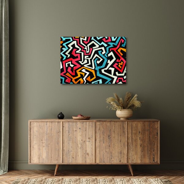 Grafikus absztrakciós kép (70x50 cm)