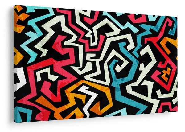 Grafikus absztrakciós kép (90x60 cm)