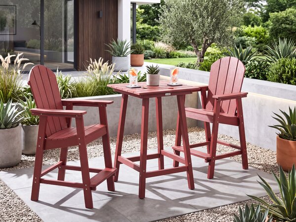 Kerti bárasztal ADIRONDACK 60 cm 59 cm Szintetikus anyag Piros