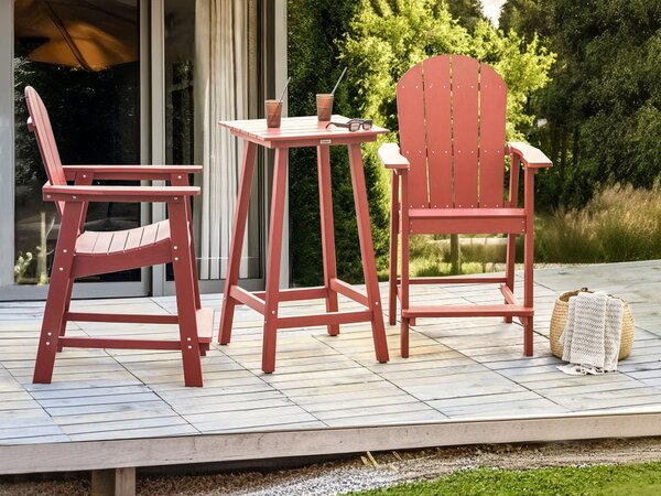 Kerti bárasztal ADIRONDACK 60 cm 59 cm Szintetikus anyag Piros