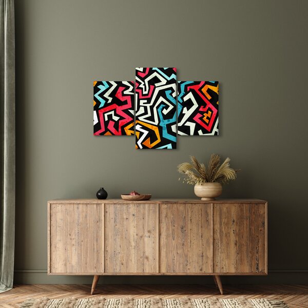 Grafikus absztrakciós kép (90x60 cm)