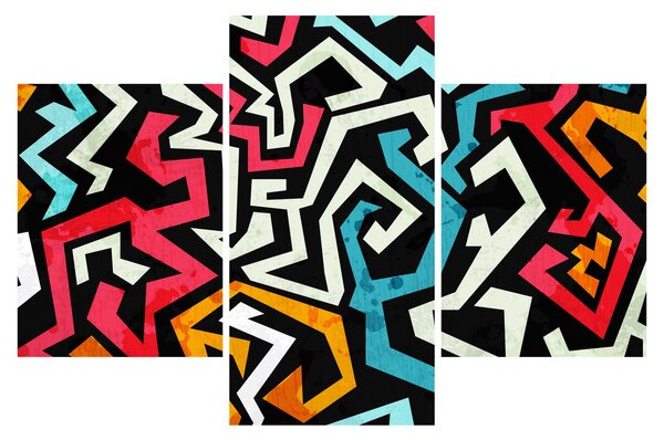 Grafikus absztrakciós kép (90x60 cm)
