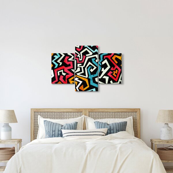 Grafikus absztrakciós kép (90x60 cm)