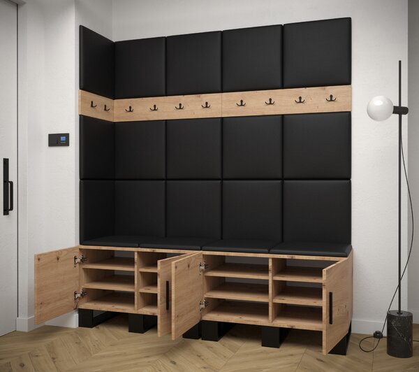 Előszobabútor Amanda 12 (artisan tölgy + sötétszürke)