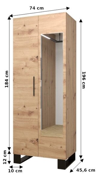 Előszobabútor Amanda 13 (artisan tölgy + fekete)